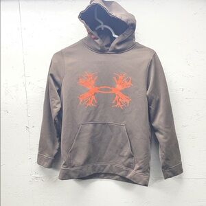 Under Armour Youth Large Hoodie in Brown with Orange Design